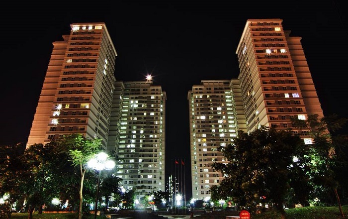 Khu chung cư cao cấp về đêm khu đô thị Dương Nội